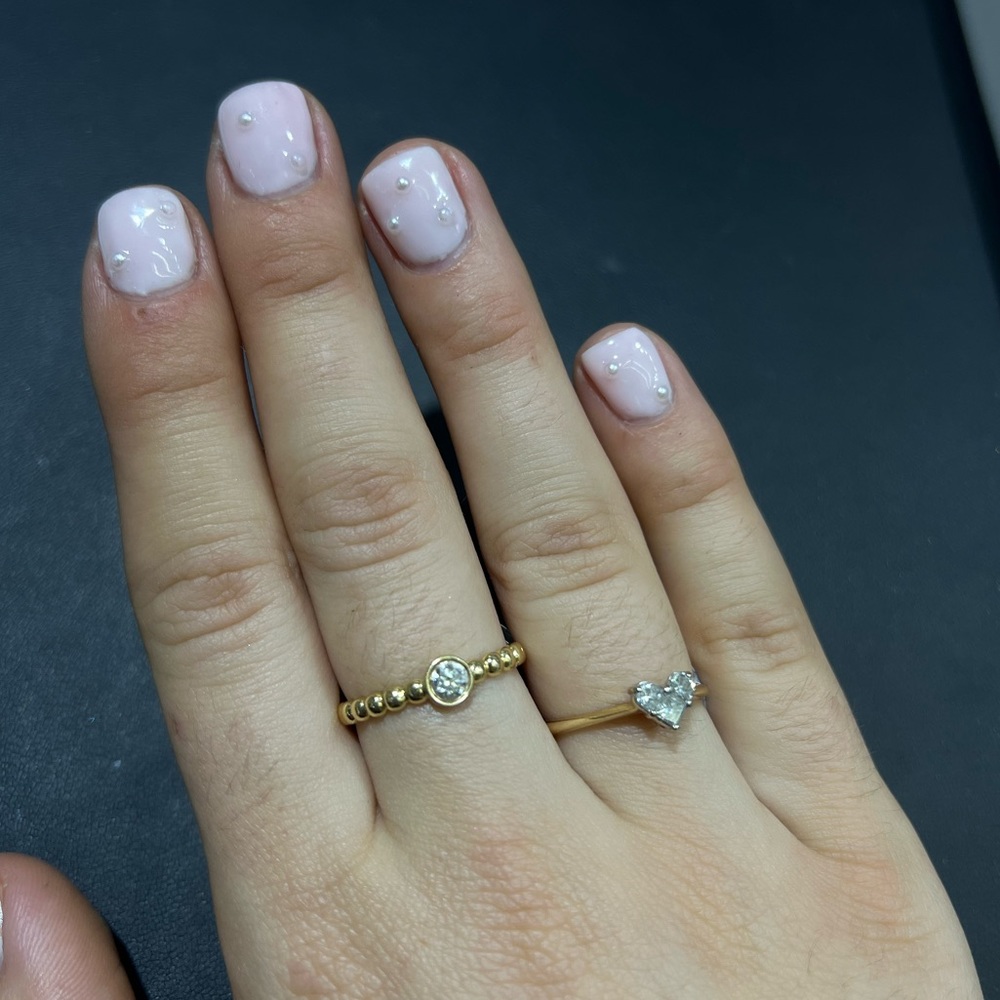 14kt Yellow Gold Heart Rings, Natural earth diamond